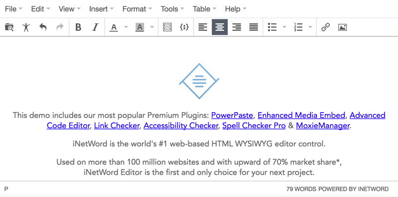 preview of iNetWord editor tool