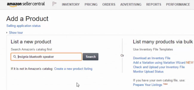 adding product as Amazon listing